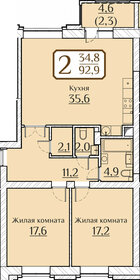 Квартира 95,2 м², 2-комнатная - изображение 1