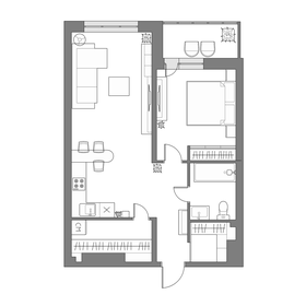 Квартира 55,6 м², 1-комнатная - изображение 1