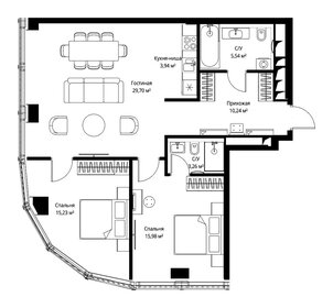 Квартира 85 м², 2-комнатная - изображение 2