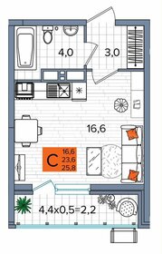 Квартира 25 м², студия - изображение 1