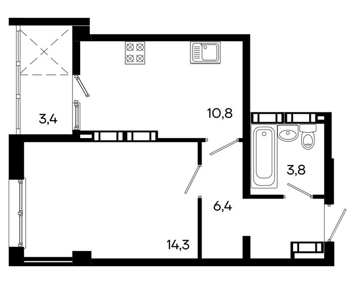 38,7 м², 1-комнатная квартира 6 772 500 ₽ - изображение 8