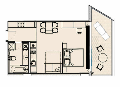 Квартира 56,5 м², 1-комнатные - изображение 2