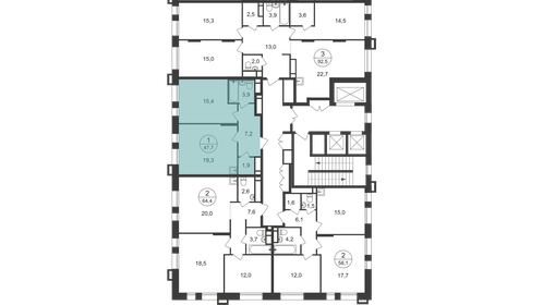 Квартира 47,7 м², 1-комнатная - изображение 2