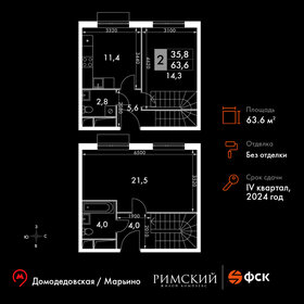 Квартира 63,6 м², 2-комнатная - изображение 1