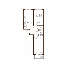 Квартира 63,6 м², 2-комнатная - изображение 1