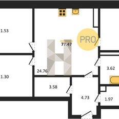 Квартира 77,5 м², 3-комнатная - изображение 3