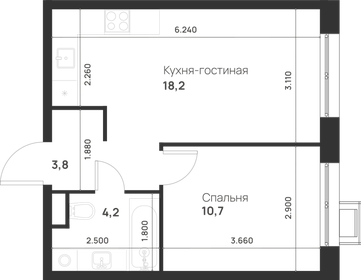 37,4 м², 1-комнатная квартира 11 033 000 ₽ - изображение 7