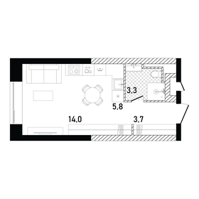 Квартира 26,9 м², студия - изображение 1