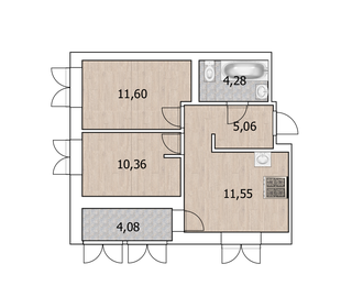 60 м², 2-комнатная квартира 7 300 000 ₽ - изображение 31