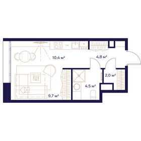 31,4 м², 1-комнатная квартира 18 820 200 ₽ - изображение 44