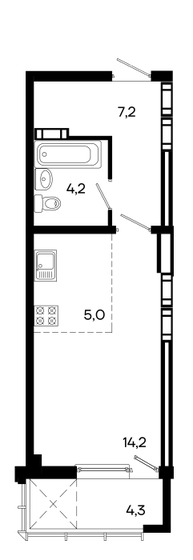 34,9 м², квартира-студия 5 584 000 ₽ - изображение 1