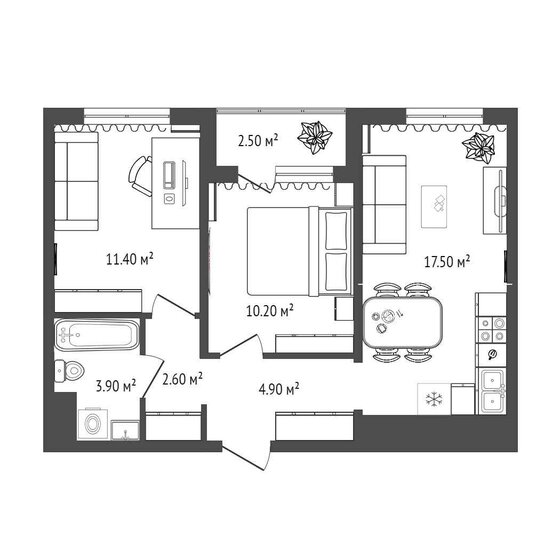 43,1 м², 2-комнатная квартира 4 800 000 ₽ - изображение 86