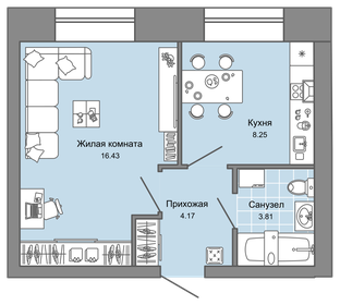 38 м², 1-комнатная квартира 3 500 000 ₽ - изображение 17