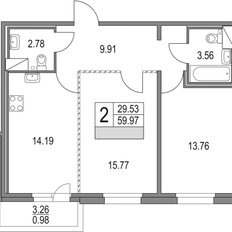 Квартира 61 м², 2-комнатная - изображение 5