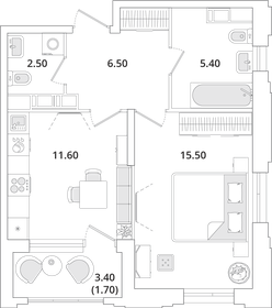 43 м², 1-комнатная квартира 9 190 000 ₽ - изображение 119