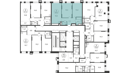 61 м², 2-комнатная квартира 16 996 650 ₽ - изображение 31