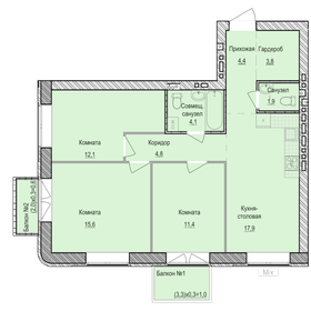 97 м², 3-комнатная квартира 5 700 000 ₽ - изображение 52