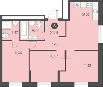 67,1 м², 3-комнатная квартира 11 410 400 ₽ - изображение 37