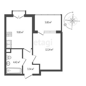 Квартира 29,5 м², 1-комнатная - изображение 1