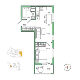 42,9 м², 1-комнатная квартира 9 400 000 ₽ - изображение 51