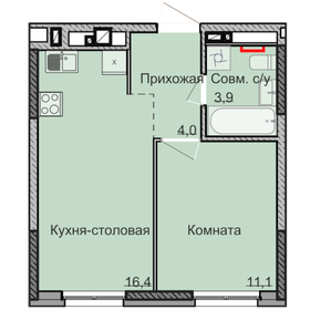 Квартира 35,4 м², 1-комнатная - изображение 1