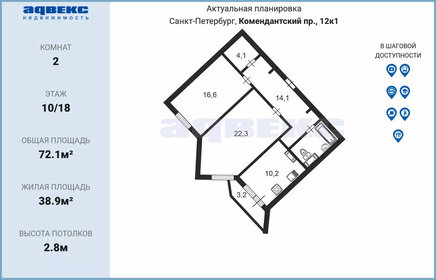 74,1 м², 2-комнатная квартира 15 999 999 ₽ - изображение 17