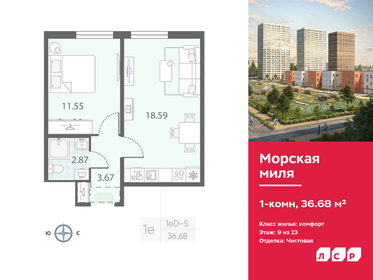 Квартира 36,7 м², 1-комнатная - изображение 1