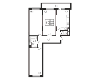 91 м², 3-комнатная квартира 11 200 000 ₽ - изображение 33