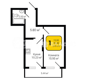 38,2 м², 1-комнатная квартира 4 202 000 ₽ - изображение 9