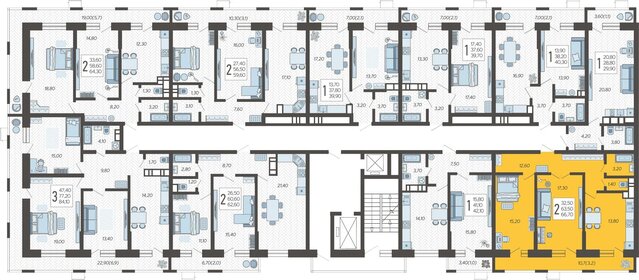 73 м², 2-комнатная квартира 10 999 999 ₽ - изображение 67