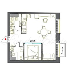 Квартира 42,3 м², 1-комнатные - изображение 1