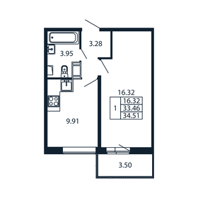 34,2 м², 1-комнатная квартира 6 184 888 ₽ - изображение 59