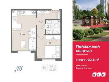 32,7 м², 1-комнатная квартира 5 804 250 ₽ - изображение 26