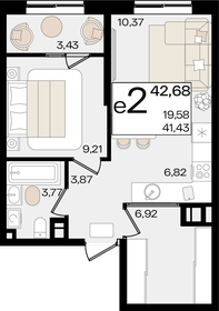 41,8 м², 1-комнатная квартира 12 438 475 ₽ - изображение 17