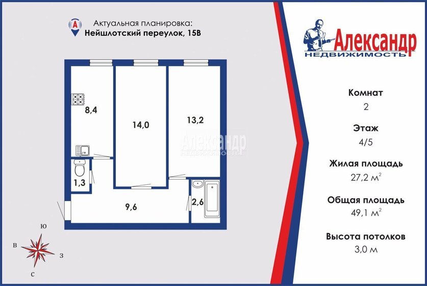 49,1 м², 2-комнатная квартира 9 500 000 ₽ - изображение 46