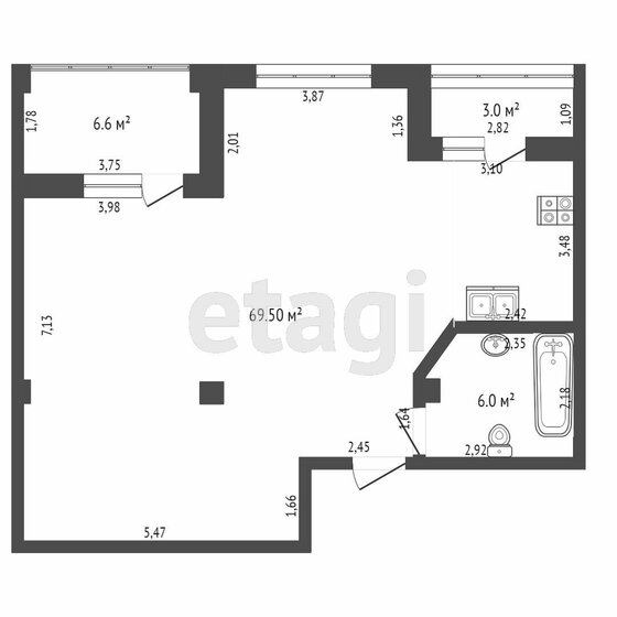 65 м², 1-комнатная квартира 7 000 000 ₽ - изображение 51