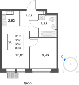 Квартира 32,5 м², 2-комнатная - изображение 1