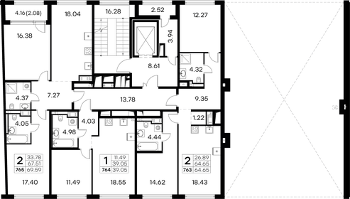 Квартира 64,7 м², 2-комнатная - изображение 2