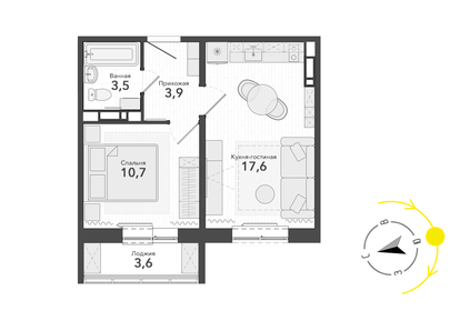 39,9 м², 2-комнатная квартира 5 200 000 ₽ - изображение 26