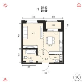 30,4 м², 1-комнатная квартира 3 400 000 ₽ - изображение 111