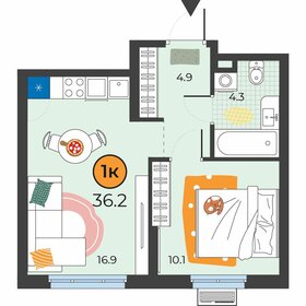 28,7 м², 1-комнатная квартира 4 680 700 ₽ - изображение 9