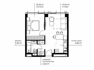 Квартира 40,2 м², 1-комнатная - изображение 1