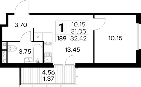 32,5 м², 1-комнатная квартира 6 379 999 ₽ - изображение 33