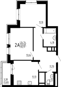 Квартира 55,2 м², 2-комнатная - изображение 1