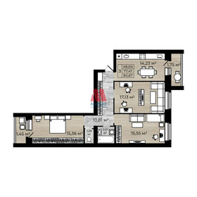 80,7 м², 3-комнатная квартира 8 230 380 ₽ - изображение 48