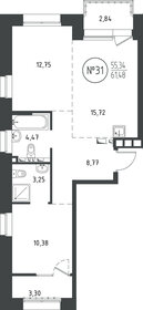 62,5 м², 2-комнатная квартира 11 084 875 ₽ - изображение 63