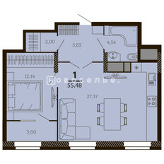 Квартира 55,5 м², 1-комнатная - изображение 4
