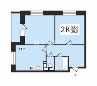 Квартира 53,4 м², 2-комнатная - изображение 1