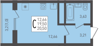 19 м², квартира-студия 1 400 000 ₽ - изображение 61