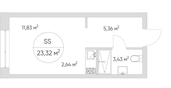 Квартира 23 м², студия - изображение 1